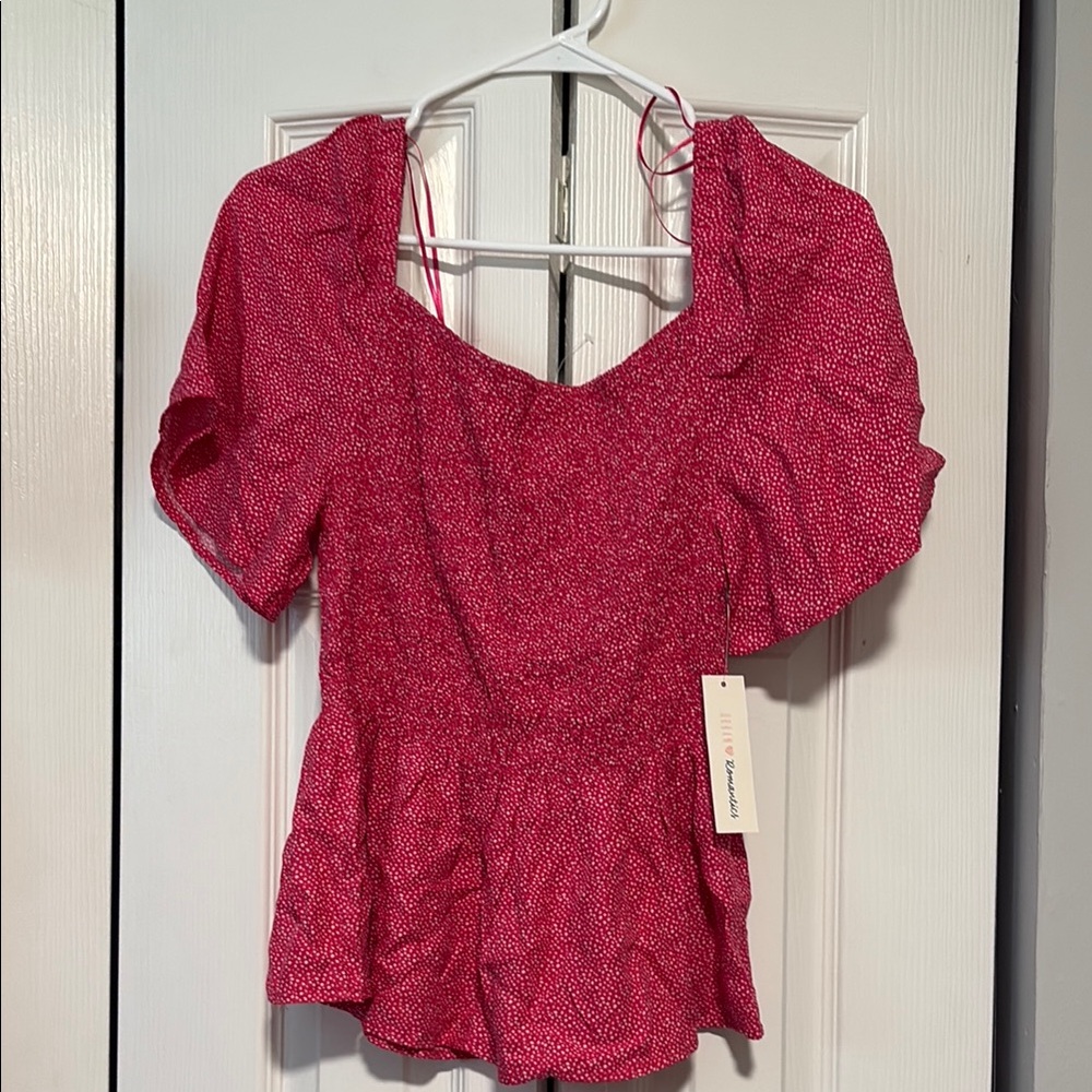 URBAN Romantics Pink Smocked Peplum Blouse